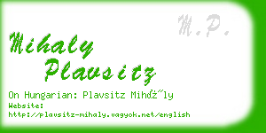 mihaly plavsitz business card